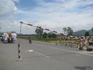 The heavily guarded Vietnanese border crossing