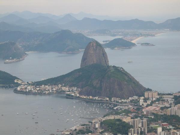 sugar loaf mountain from christ the redeemer