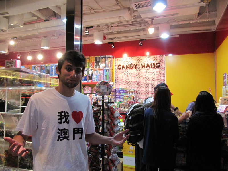 Mr. Haus in front of Candy Haus