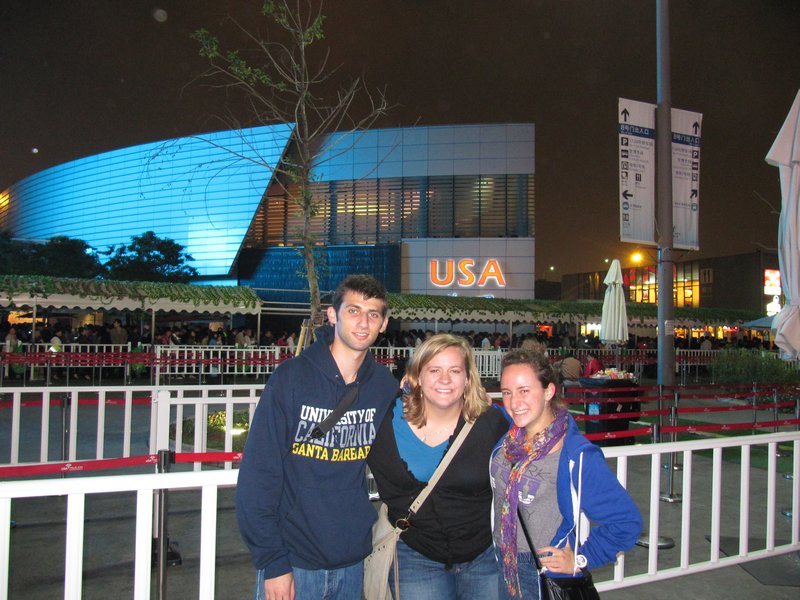 Mike, me and Becca with the USA pavilion