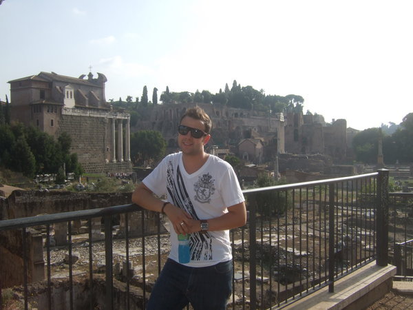Ben with the Roman Forum in the background