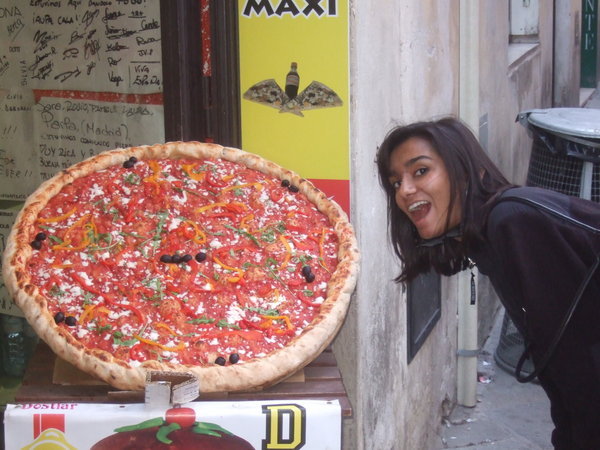 Sajel and massive pizza