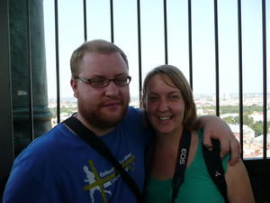 At the top of the tower