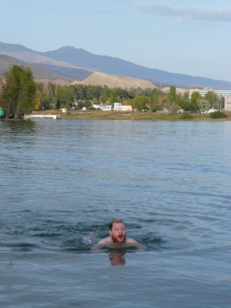 Swimming in Lake Issyk Kol