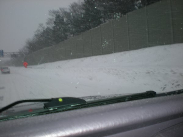 Snow banks on the expressway