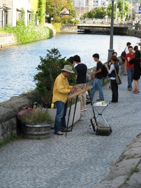 People in the canal area