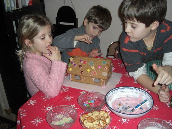 Making our gingerbread house