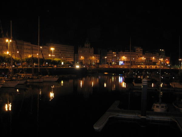 La Coruna at night