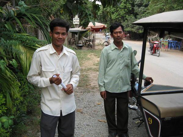 Saroeun and moto-trailer driver