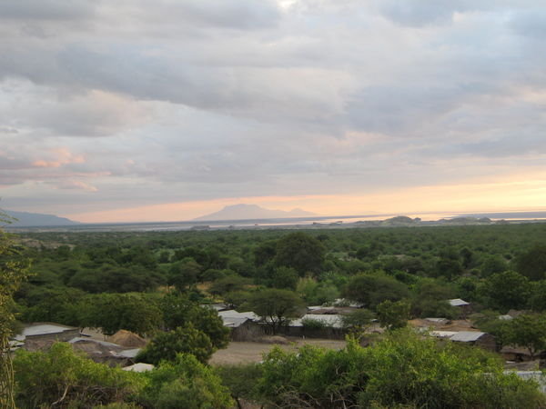 View of the Village and Lake Natron