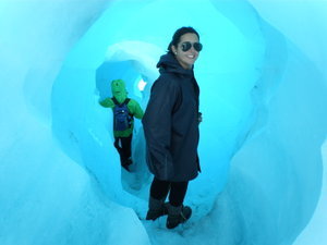 Vicki in the ice tunnel