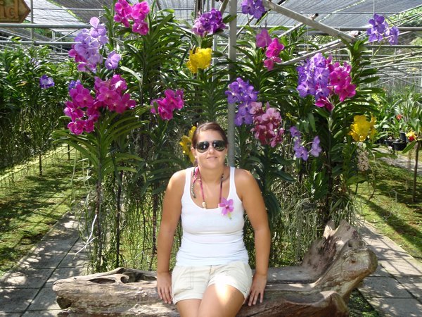 Vicki at the orchid farm