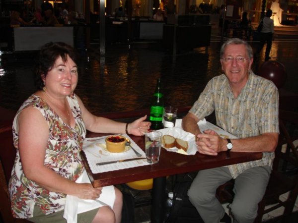 Enjoying dinner at St. Mark's Square in the Venetian