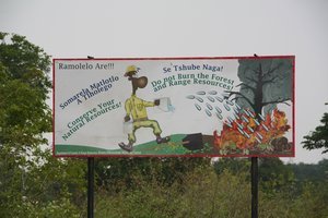 Sign at Chobe Forest Reserve