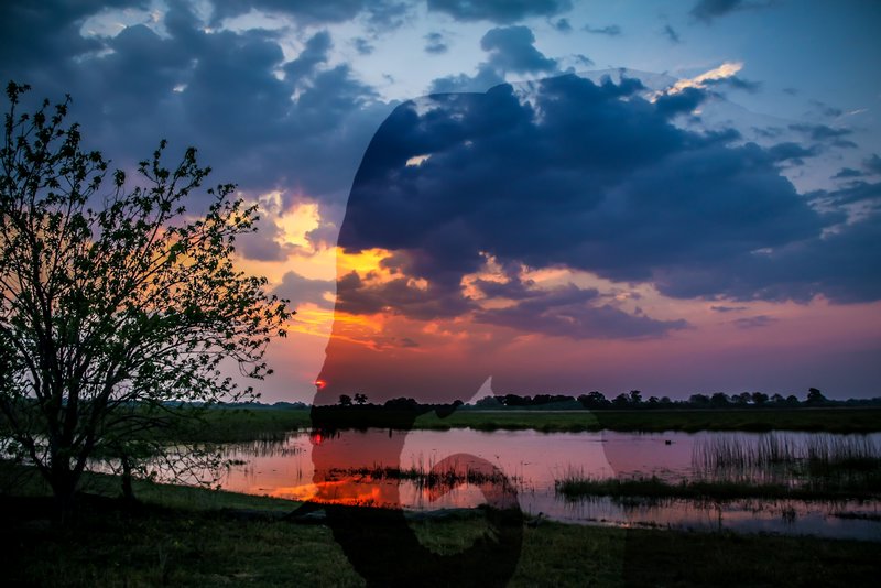 Sunset in the Okavango
