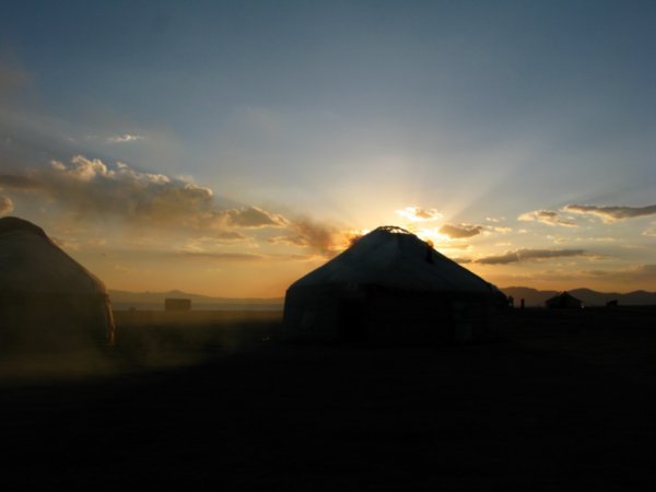 yurt sunset