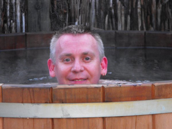 In the hot tub :o)