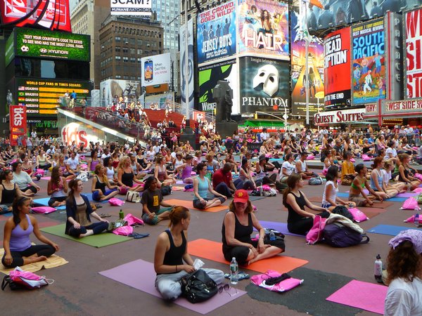 Times Square yogatastic