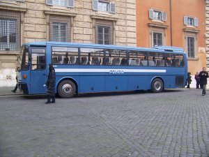Police Bus outside the Vatican