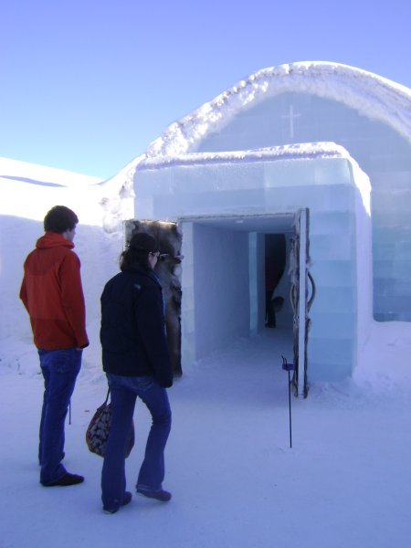 Entering the Ice Hotel