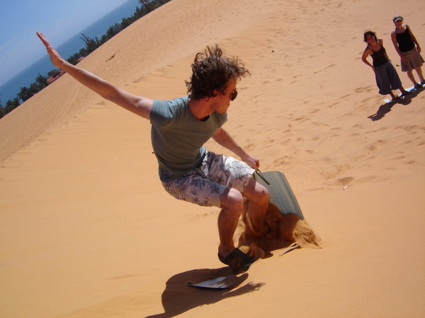 Sledding on sand dunes