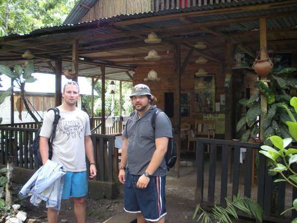 Terry and Jeff delighted to leave our 'Jungle accommodation'