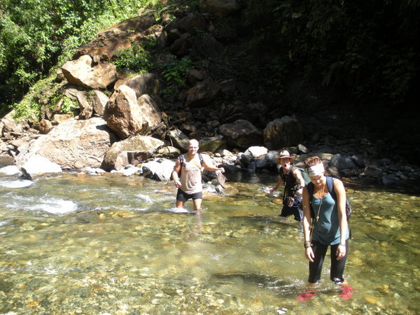One of the many fun river crossings