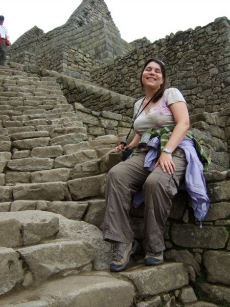 A happy girl in Machu Picchu