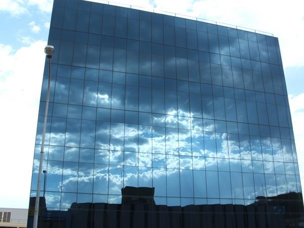 The sky reflected into a building
