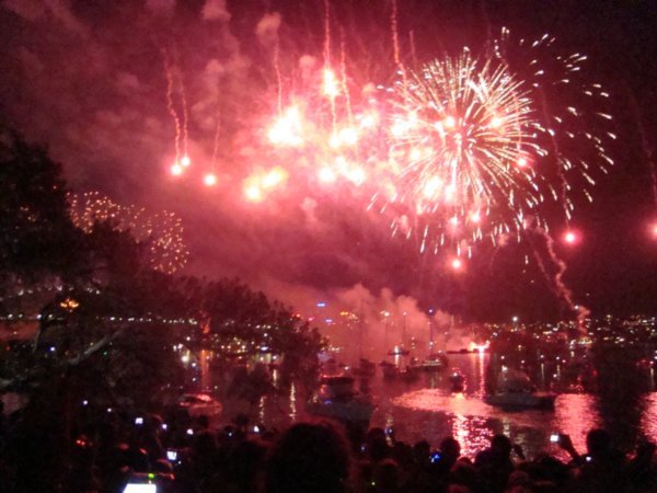 New Year fireworks over the harbour - Sydney