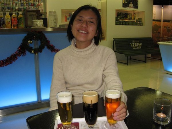 Beer tasting at Sapporo brewery