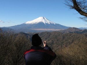 first Fuji views while hiking up