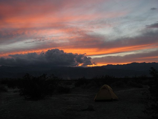Dramatic sunset at our camp ground