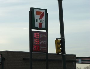 Gas station with prices