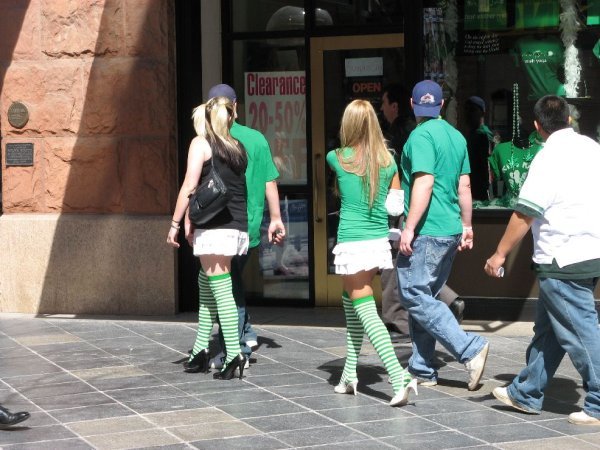 Girls dressed in Irish colors