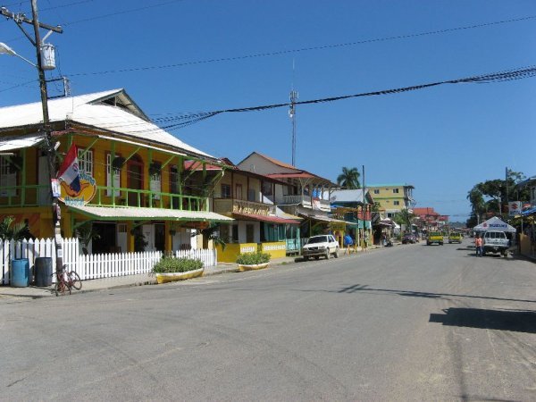 Main street in Boca town with colorful houses