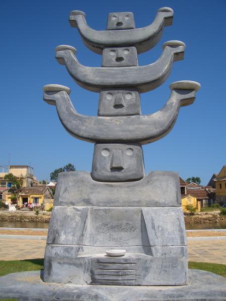 One of the new sculptures along waterside