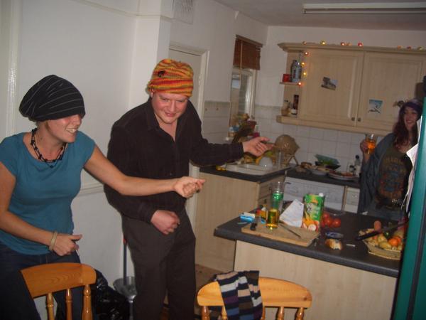 Bob, Caz & Lucy dancing in the kitchen