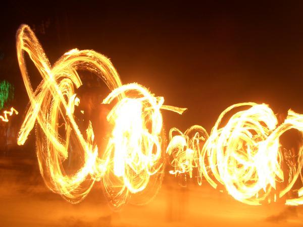 Synchronised fire poi