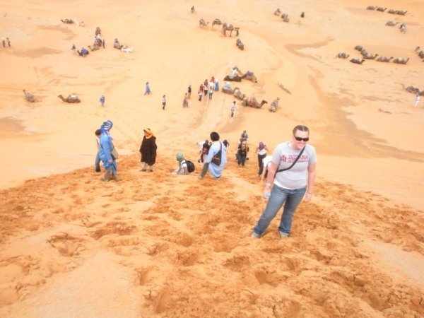 Laura Climbing the Dune