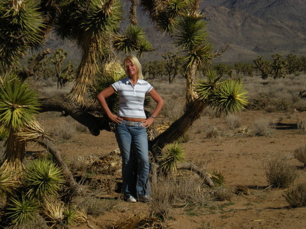 Michelle and her cactus tree.