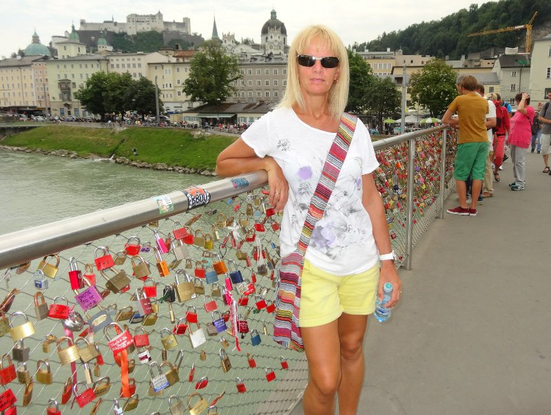 Love Locks on the Bridge in Salzburg.
