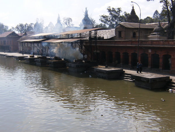 public viewing of cremation ceremony at Pashupati Temple