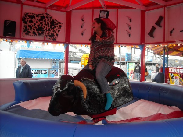 Meredith taking on the bull