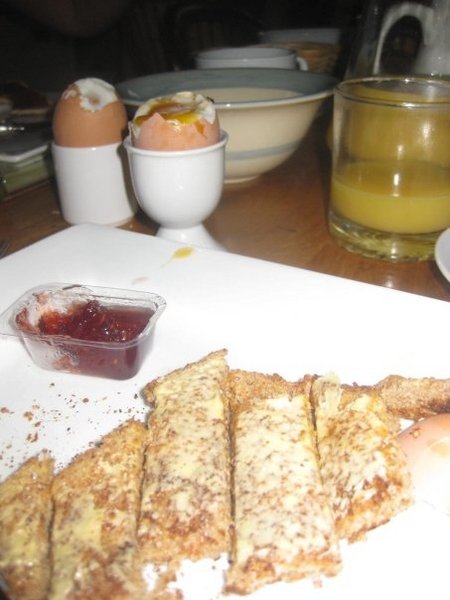 Butchered eggs and soldiers