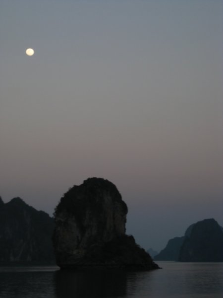 full moon over Halong Bay
