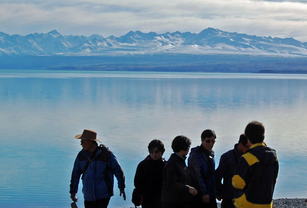 Tourists enjoy Lake Tepako