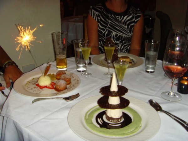 Exquisite desserts at Davids restaurant...yum yum