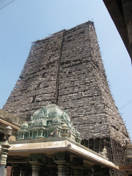 Scafolding on Sri Meenakshi temple