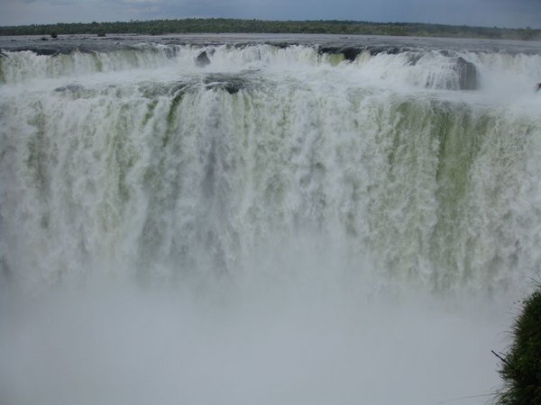 Looking straight into the Iguazu falls